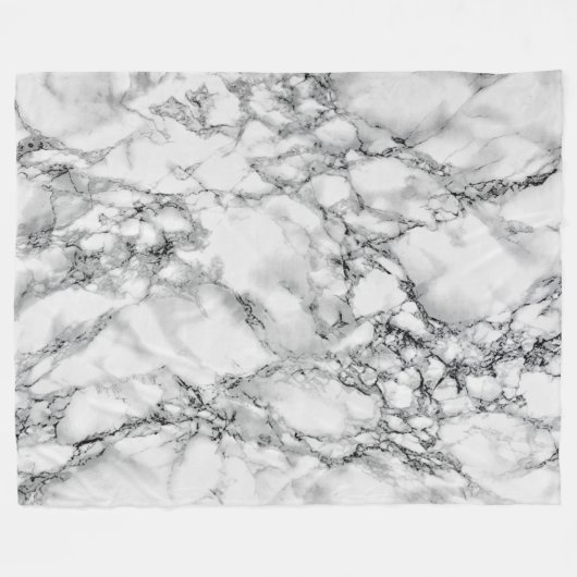 Trendy White Marble Stone - Fleece Deken (Voorkant (Horizontaal))