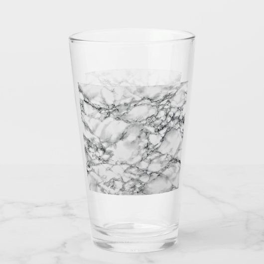 Trendy White Marble Stone Glas (Achterkant)