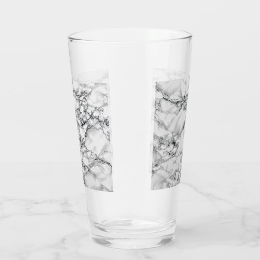 Trendy White Marble Stone Glas (Rechts)