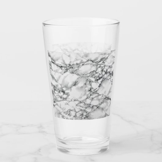 Trendy White Marble Stone Glas (Voorkant)