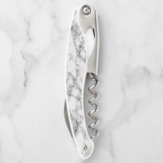 Trendy White Marble Stone Kurkentrekker (Achterkant)