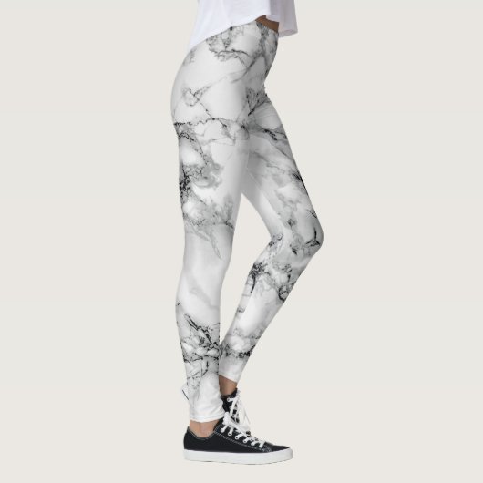 Trendy White Marble Stone Leggings (Rechts)