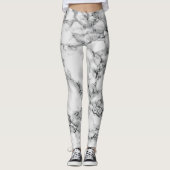 Trendy White Marble Stone Leggings (Voorkant)