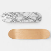Trendy White Marble Stone - Modern Persoonlijk Skateboard (Horizontaal)