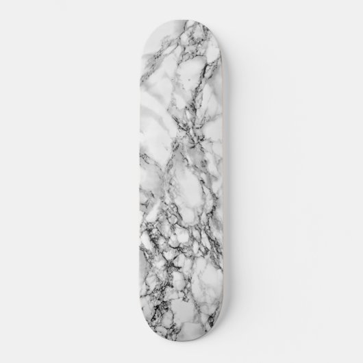 Trendy White Marble Stone - Modern Persoonlijk Skateboard (Voorkant)