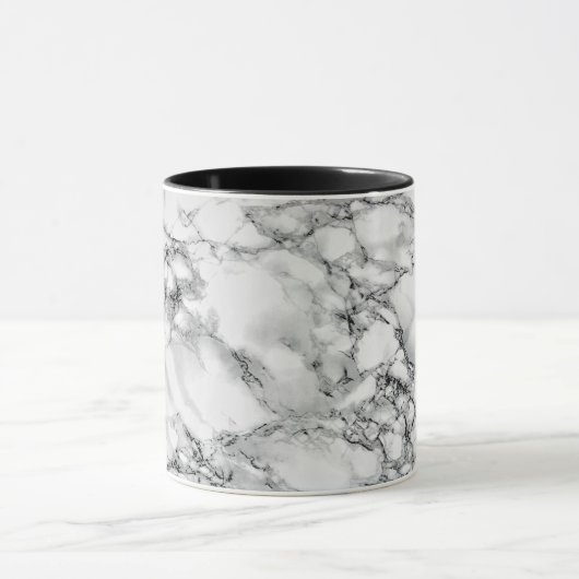 Trendy White Marble Stone Mok (Midden)
