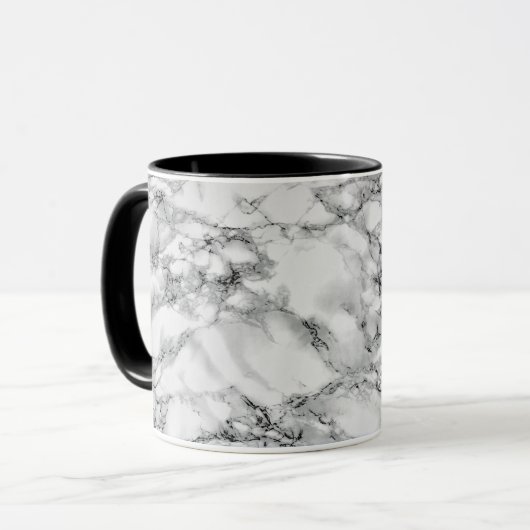 Trendy White Marble Stone Mok (Voorkant links)