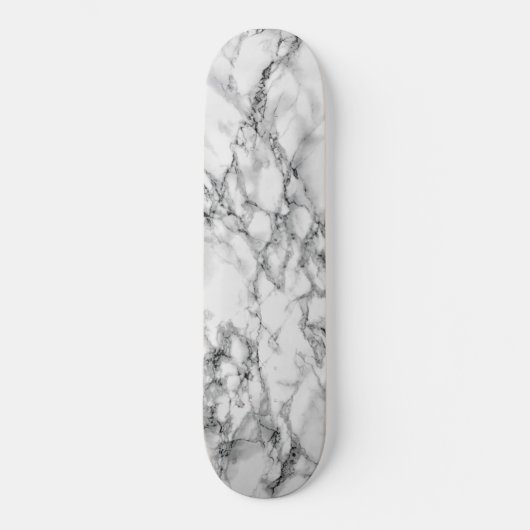 Trendy White Marble Stone Persoonlijk Skateboard (Voorkant)