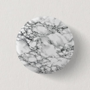 Trendy White Marble Stone Ronde Button 3,2 Cm
