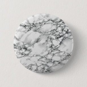 Trendy White Marble Stone - Ronde Button 5,7 Cm