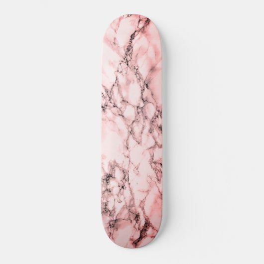 Trendy White Marble Stone - Roos Persoonlijk Skateboard (Voorkant)