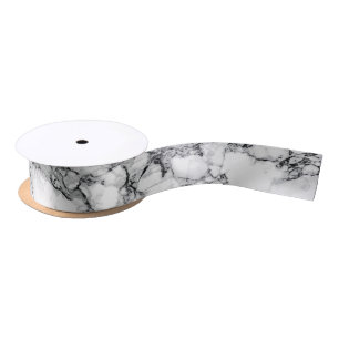 Trendy White Marble Stone Satijnen Lint