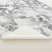 Trendy White Marble Stone Sherpa Deken (3/4)