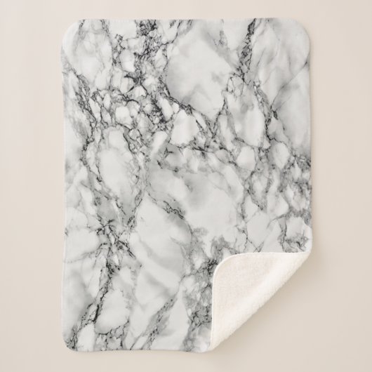 Trendy White Marble Stone Sherpa Deken (Voorkant)