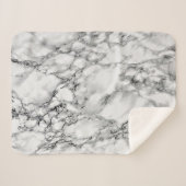 Trendy White Marble Stone Sherpa Deken (Voorkant (horizontaal))