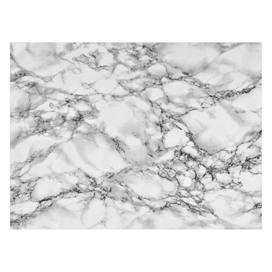 Trendy White Marble Stone Tafelkleed (Voorkant (Horizontaal))