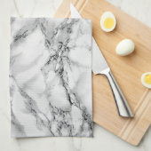 Trendy White Marble Stone Theedoek (Quarter Fold)