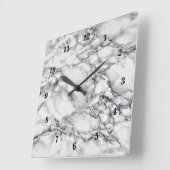 Trendy White Marble Stone Vierkante Klok (Hoek)
