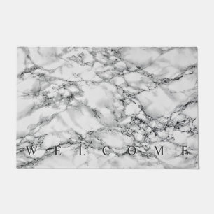 Trendy White Marble Stone - Welkom Deurmat