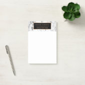 Trendy White Marble Texture Stylish Gold Lijst Post-it® Notes (Kantoor)