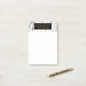 Trendy White Marble Texture Stylish Gold Lijst Post-it® Notes (Op bureau)