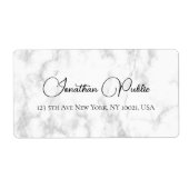 Trendy White Marble Typography Elegant Shipping Etiket (Voorkant)