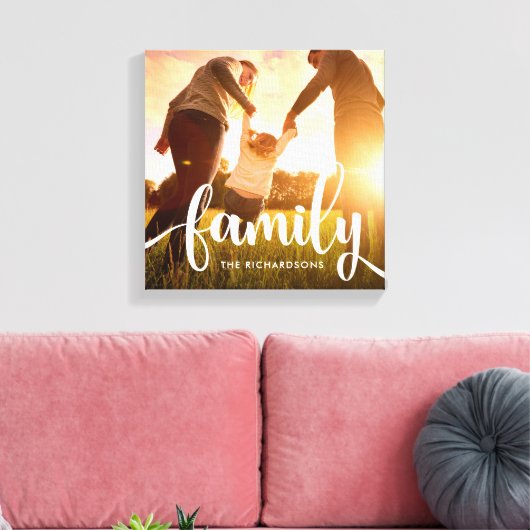 Trendy White Overlay | Foto van uw familie Canvas Afdruk (Insitu (Woonkamer))