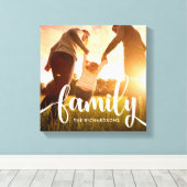 Trendy White Overlay | Foto van uw familie Canvas Afdruk (Insitu (Houten vloer))