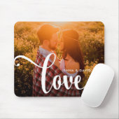 Trendy White Overlay | Liefde met foto Muismat (Met muis)