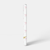 Trendy White Pink Coquette Grid Faith Pink Bee Samsung Galaxy Hoesje (Linkerkant)