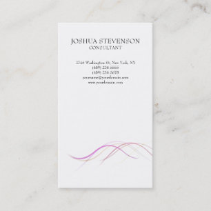 Trendy White Plain Simple Minimalist Curves Visitekaartje