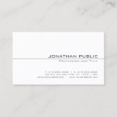Trendy White Plain Sophisticated Eenvoudig Ontwerp Visitekaartje (Voorkant)