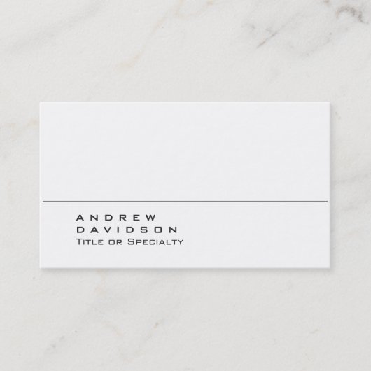 Trendy White Plain Stylish Visitekaartje (Voorkant)