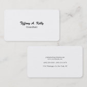 Trendy White Plain Uniek Stijlvol penseelscript Visitekaartje (Voorkant / Achterkant)