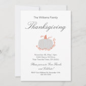 Trendy White Pumpkin Thanksgiving Uitnodiging (Voorkant)