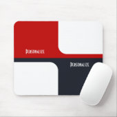 Trendy White Red en Navy Graphic Color Blocks Muismat (Met muis)