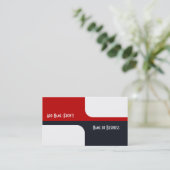 Trendy White Red en Navy Graphic Color Blocks Visitekaartje (Staand voorkant)