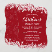 Trendy White Snowflakes Holiday Kerstfeest Kaart (Voorkant / Achterkant)