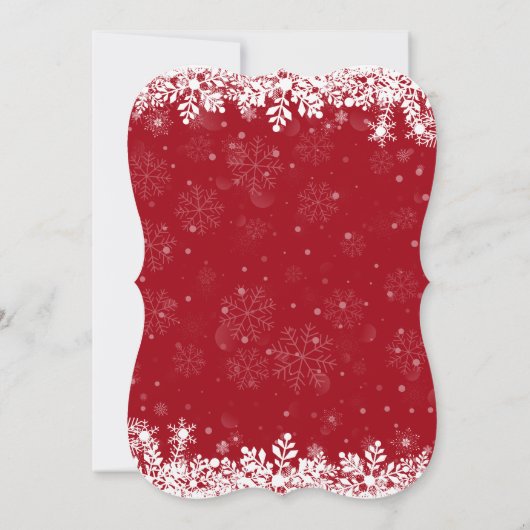 Trendy White Snowflakes Holiday Kerstfeest Kaart (Achterkant)