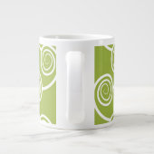 Trendy White Swirl patroon op Green Grote Koffiekop (Achterkant)