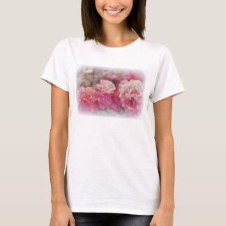 Trendy White T-Shirt met gekleurd Roos afdrukken