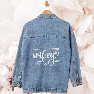 Trendy Wifey Huwelijkscadeau voor Pasgetrouwden Denim Jacket