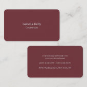Trendy Wijn Rood Kleur Plain Uniek Stijlvol Visitekaartje (Voorkant / Achterkant)
