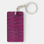 Trendy Wijn Zigzag Abstract Design Sleutelhanger (achterkant)