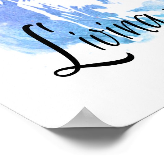 Trendy wijze owl blue waterverf inspirerend poster (Hoek)