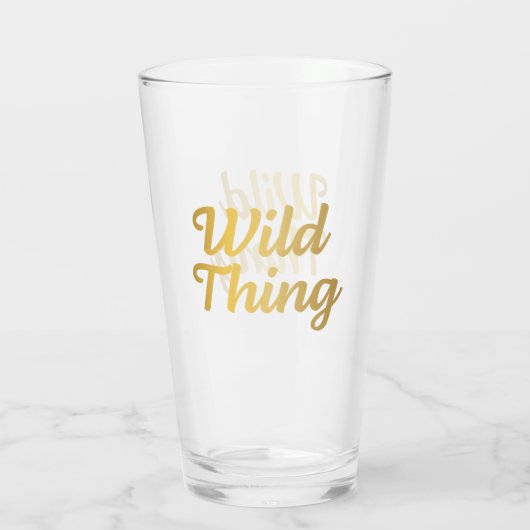 Trendy Wild thing goud typografie Glass Cup Glas (Achterkant)