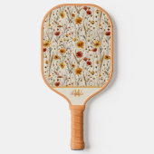 Trendy Wilde Bloem Monogram - Chic Bloemmotief Pickleball Paddle (Voorkant)