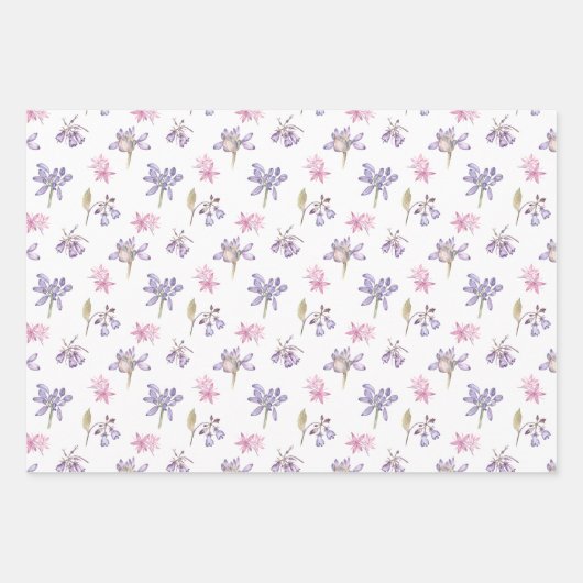 Trendy  Wildflower bloementuin Inpakpapier Vel (Voorkant 3)