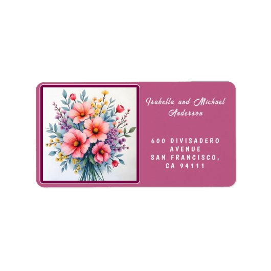 Trendy Wildflowers Beautiful Luxury Collection Etiket (Voorkant)