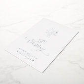 Trendy Wildflowers Bouquet Wedding Silver Metallic Folie Uitnodiging (Gedraaid)